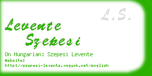 levente szepesi business card